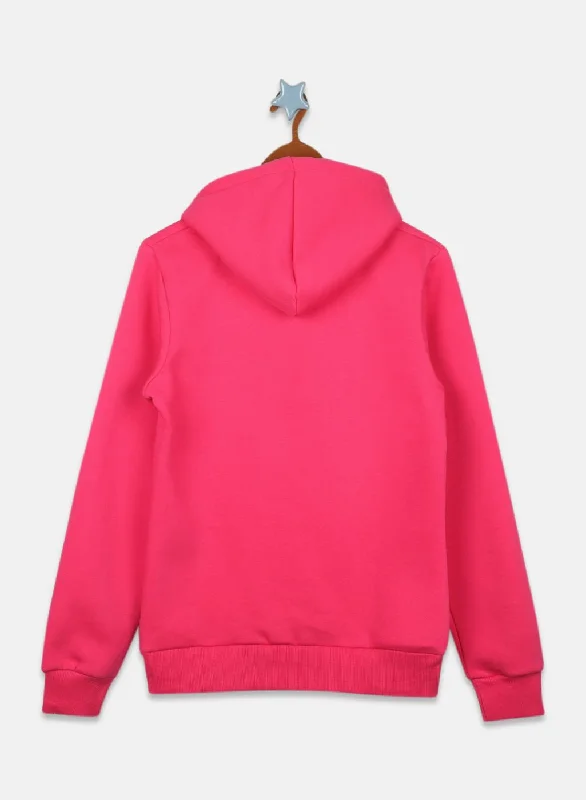 Girls Pink Printed Sweatshirt