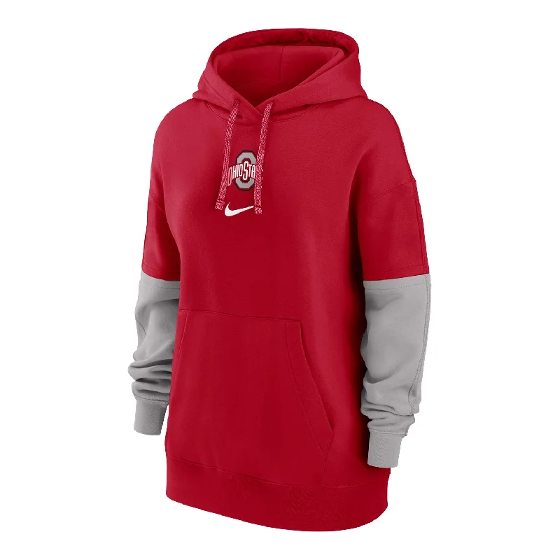 Ladies Ohio State Buckeyes Nike Sideline Club Scarlet Sweatshirt