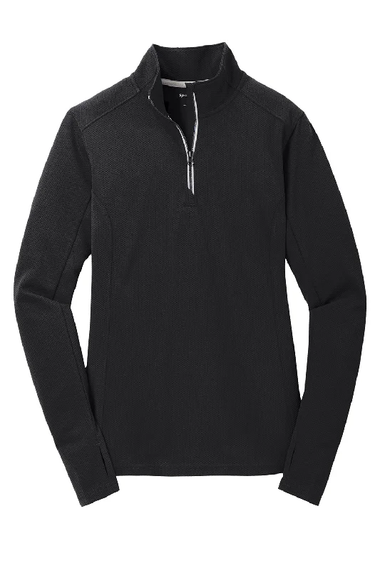 Sport-Tek Womens Sport-Wick Moisture Wicking 1/4 Zip Sweatshirt - Black