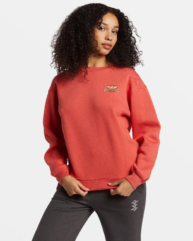 Tricolor Hibiscus Sweatshirt - Red Rock