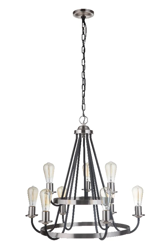 Ceiling - Mounted Chandeliers for Standard CeilingsCeiling - Mounted Chandeliers for Standard CeilingsRandolph 9 Light Chandelier in Flat Black/Brushed Polished Nickel Ceiling - Mounted Chandeliers for Standard CeilingsCeiling - Mounted Chandeliers for Standard CeilingsRandolph 9 Light Chandelier in Flat Black/Brushed Polished Nickel