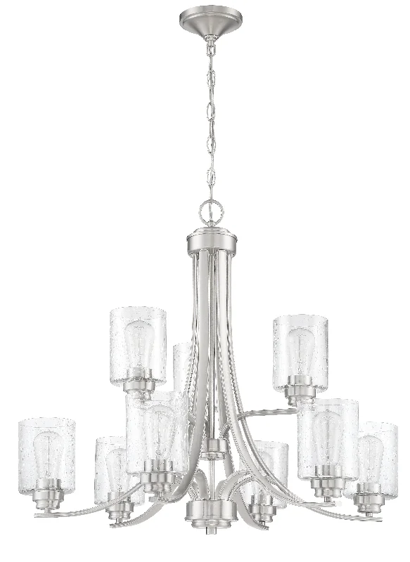 Chandeliers with Metal Frames in Gold FinishChandeliers with Metal Frames in Gold FinishBolden 9 Light Chandelier in Brushed Polished Nickel