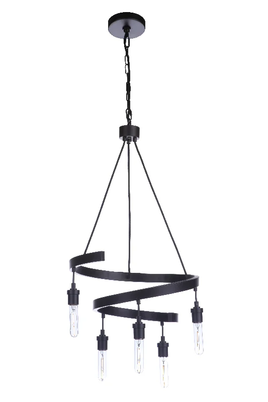 Large Chandeliers for Grand Halls and FoyersLarge Chandeliers for Grand Halls and FoyersTranquil 5 Light Chandelier in Flat Black