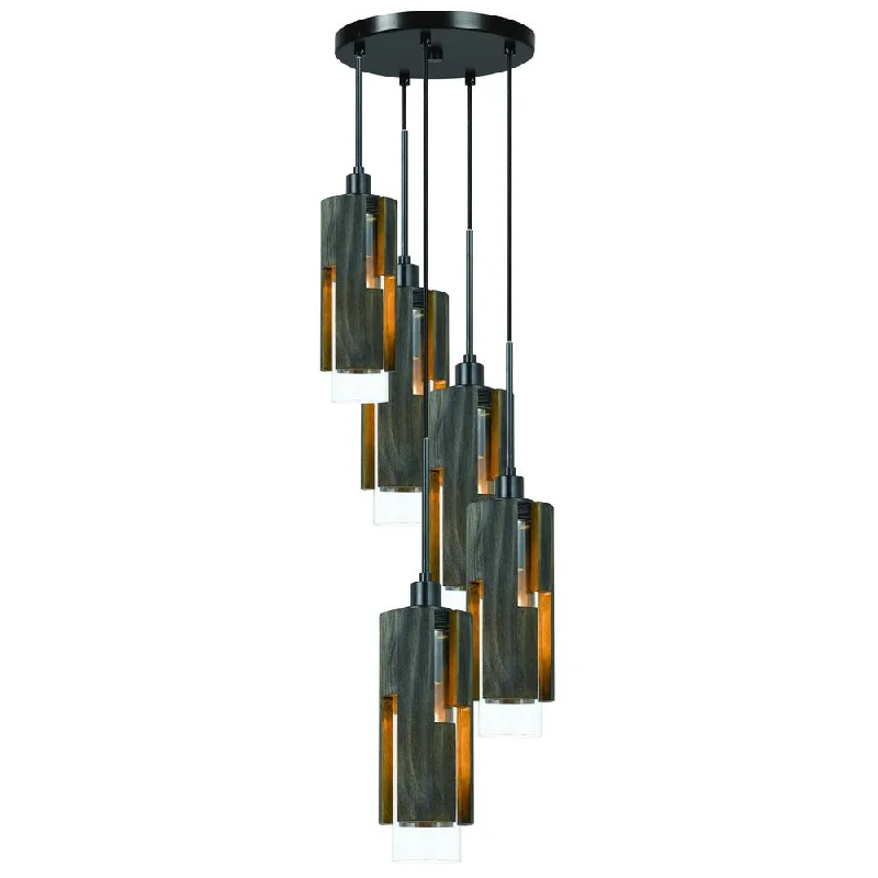 Modern Crystal Chandeliers for Contemporary HomesModern Crystal Chandeliers for Contemporary Homes60W X 5 Reggio Wood Pendant Glass Fixture (Edison Bulbs Not Included) By Cal Lighting