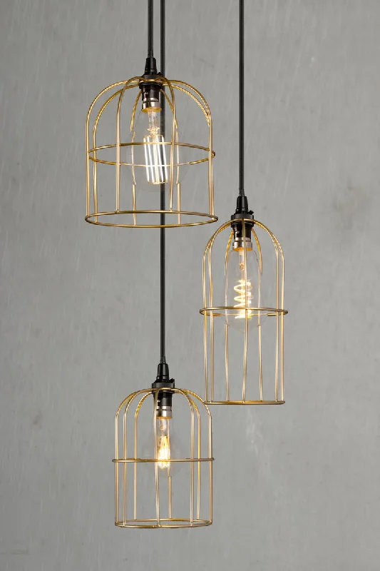 Minimalist Chandeliers for Sleek and Simple InteriorsMinimalist Chandeliers for Sleek and Simple InteriorsCage Light Chandelier - 3 Drop