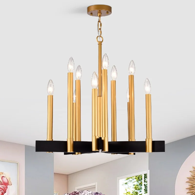 Chandeliers with Metal Frames in Silver FinishChandeliers with Metal Frames in Silver FinishDonell Matte Black+Matte Gold 10-Light Metal Linear Chandelier Chandeliers with Metal Frames in Silver FinishChandeliers with Metal Frames in Silver FinishDonell Matte Black+Matte Gold 10-Light Metal Linear Chandelier