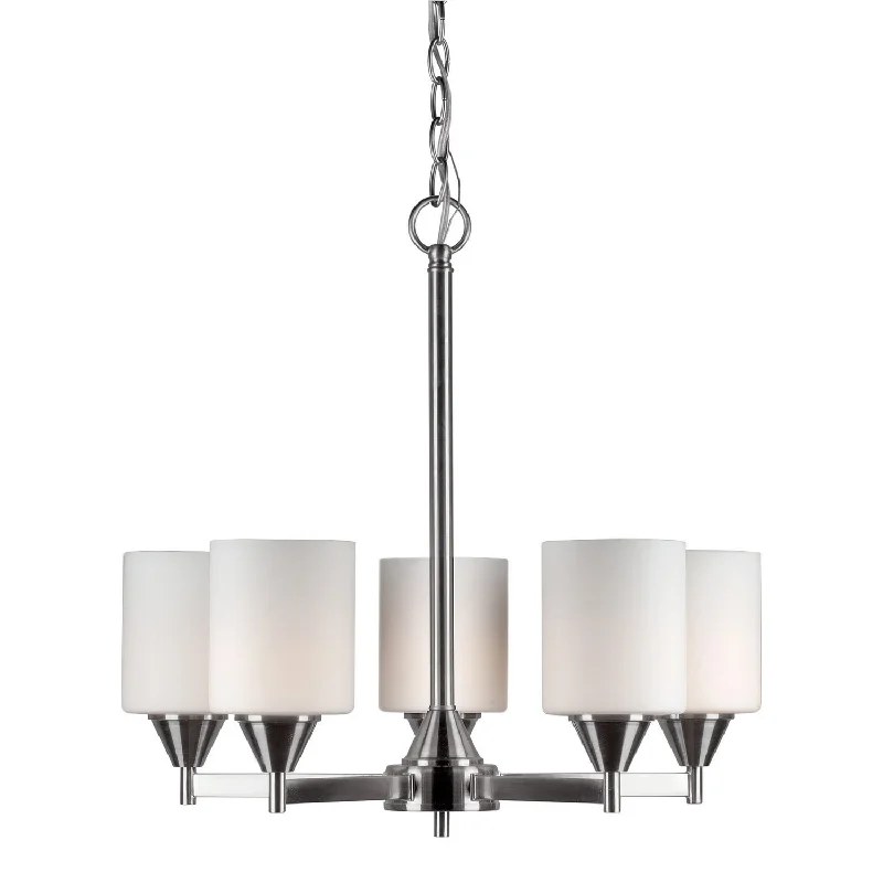 Bohemian - Style Beaded Chandeliers for Eclectic DecorBohemian - Style Beaded Chandeliers for Eclectic DecorForte 2643-05-55 Chandelier Light - Brushed Nickel