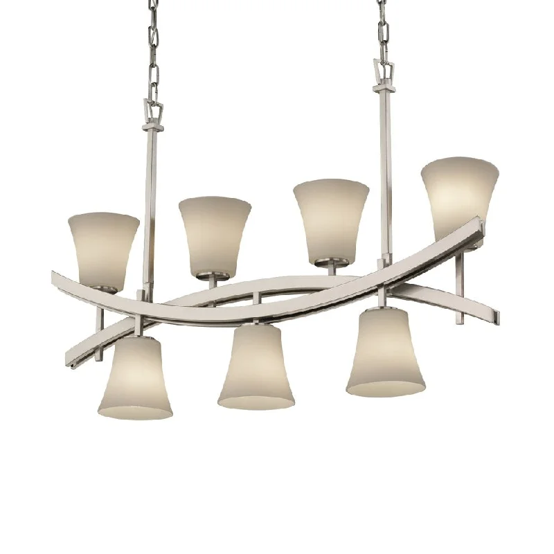 Chandeliers with Metal Frames in Silver FinishChandeliers with Metal Frames in Silver FinishJustice Design Fusion Archway 7-light Brushed Nickel Chandelier, Opal Round Flared Shade Chandeliers with Metal Frames in Silver FinishChandeliers with Metal Frames in Silver FinishJustice Design Fusion Archway 7-light Brushed Nickel Chandelier, Opal Round Flared Shade