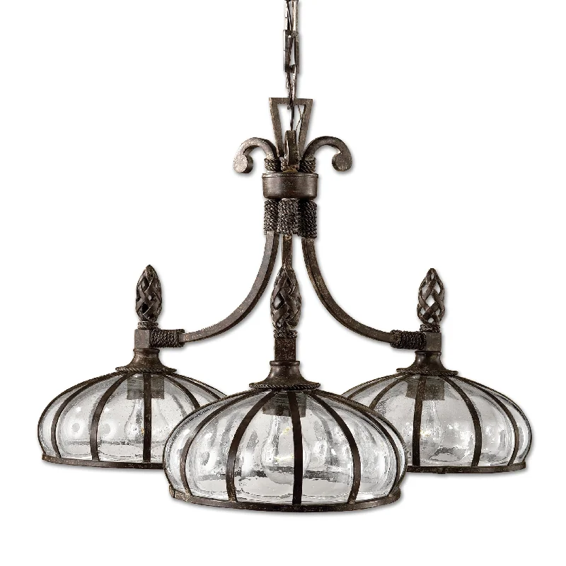 Chandeliers with Murano Glass for a High - End Artistic TouchChandeliers with Murano Glass for a High - End Artistic TouchUttermost 21046 Galeana 3 Light Iron Chandelier Chandeliers with Murano Glass for a High - End Artistic TouchChandeliers with Murano Glass for a High - End Artistic TouchUttermost 21046 Galeana 3 Light Iron Chandelier