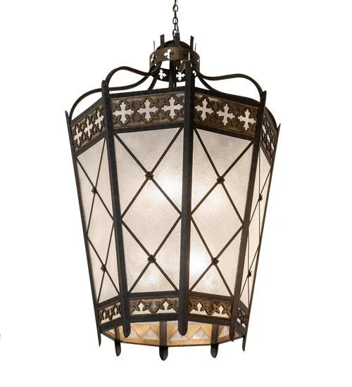 Indian - Themed Ceiling Lights with Intricate Filigree and Mirror WorkIndian - Themed Ceiling Lights with Intricate Filigree and Mirror WorkEight Light Pendant