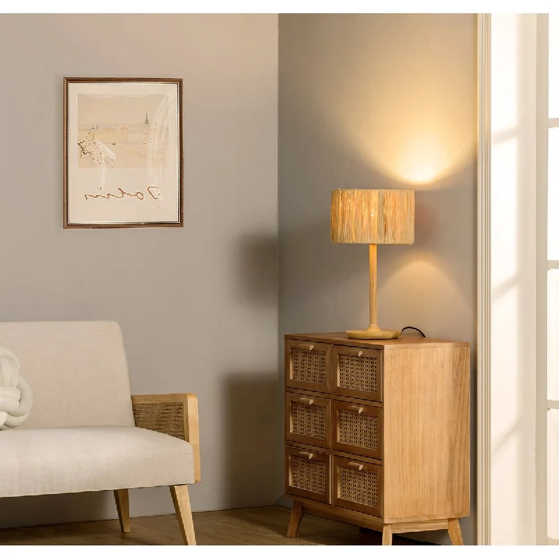 wooden table lamps with natural grain for a warm and organic feelwooden table lamps with natural grain for a warm and organic feel21.3inch Table Lamp with In-line Switch Control and Grass Made-Up Lampshade Solid Wood