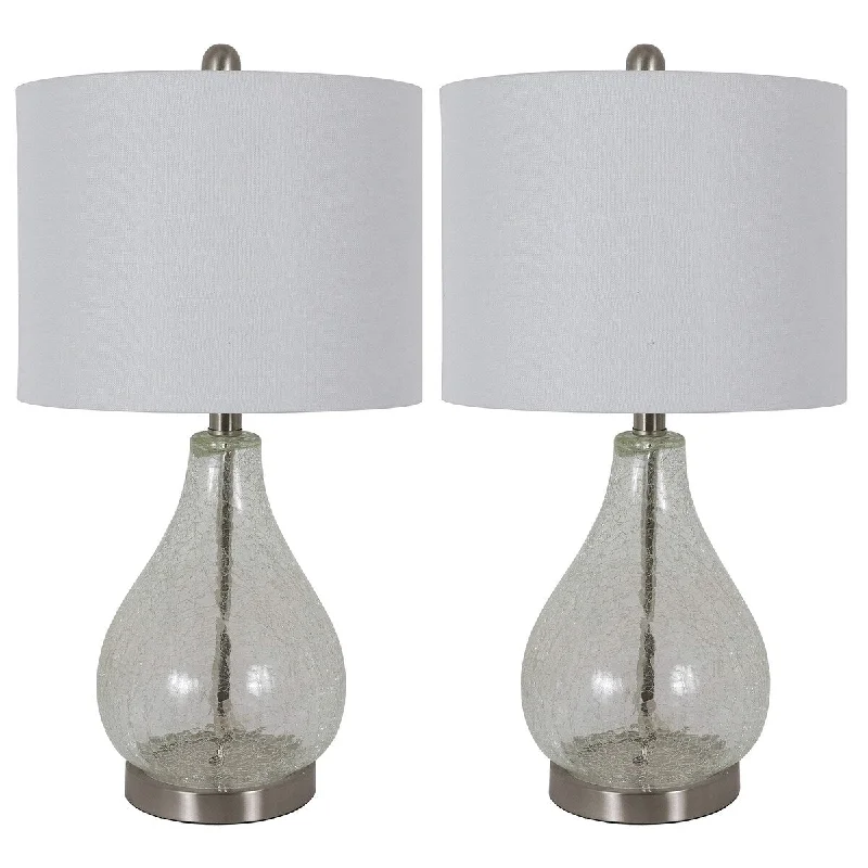 metal table lamps with a matte black finish for a sleek appearancemetal table lamps with a matte black finish for a sleek appearanceDecor Therapy MP1096 Table Lamp Set of 2, Clear Crackle, 2 Count