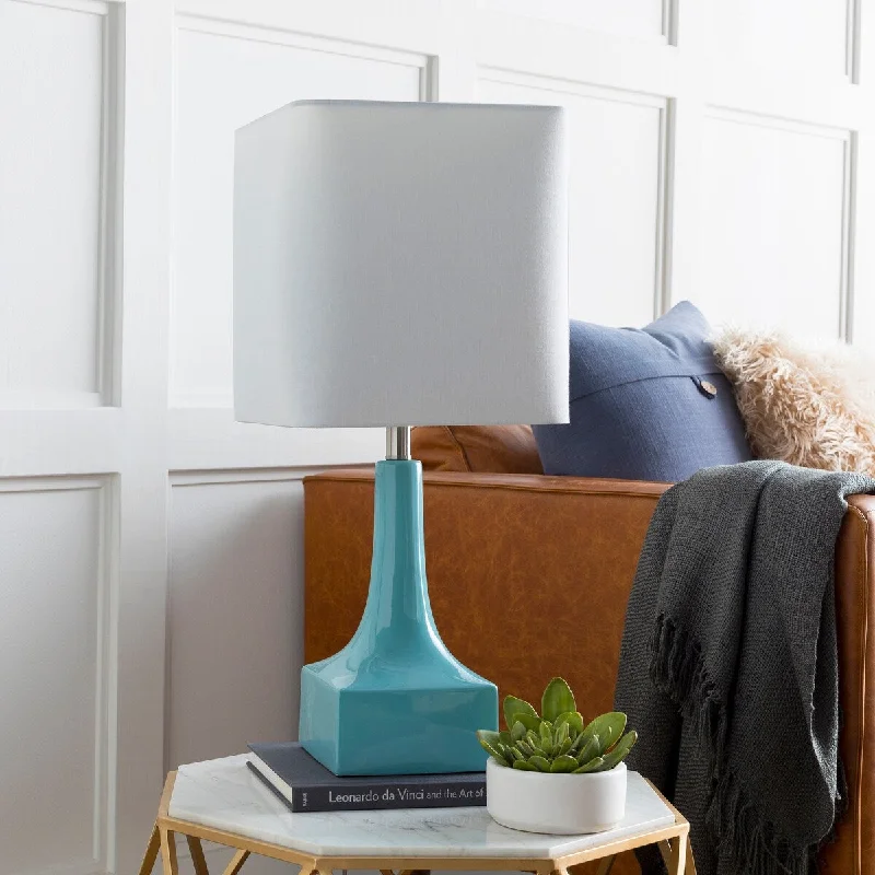 metal table lamps with a matte black finish for a sleek appearancemetal table lamps with a matte black finish for a sleek appearanceEgerton 26-inch Aqua Modern Table Lamp