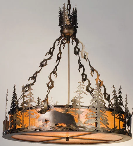 African - Inspired Ceiling Lights with Tribal Patterns and Natural MaterialsAfrican - Inspired Ceiling Lights with Tribal Patterns and Natural MaterialsFour Light Inverted Pendant