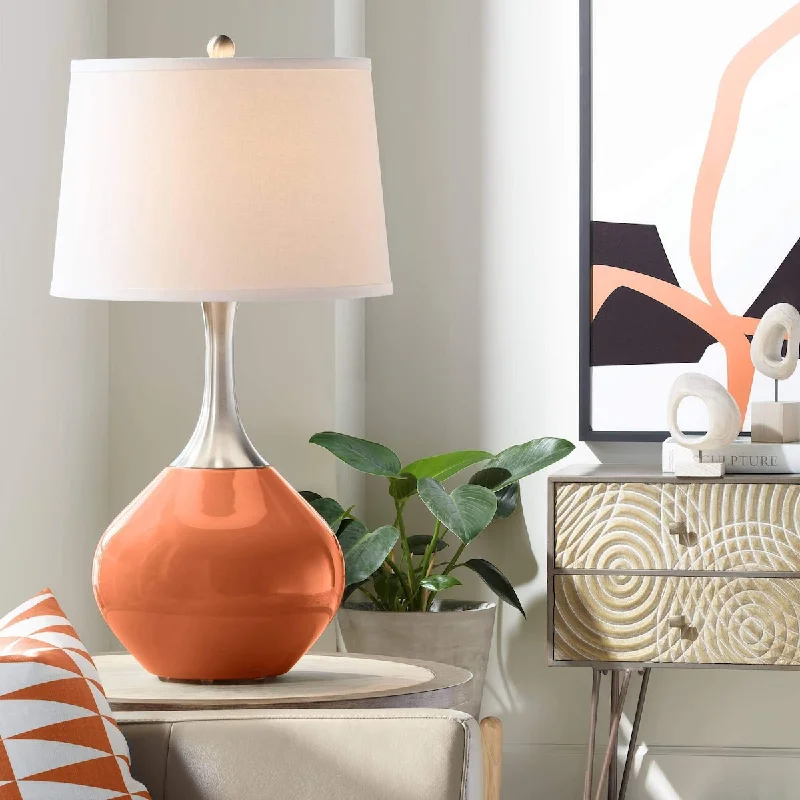 coastal style table lamps with nautical elements for beach housescoastal style table lamps with nautical elements for beach housesModern Table Lamp 31" Tall Robust Orange Glass Brushed Nickel Neck White Tapered Drum Shade coastal style table lamps with nautical elements for beach housescoastal style table lamps with nautical elements for beach housesModern Table Lamp 31" Tall Robust Orange Glass Brushed Nickel Neck White Tapered Drum Shade