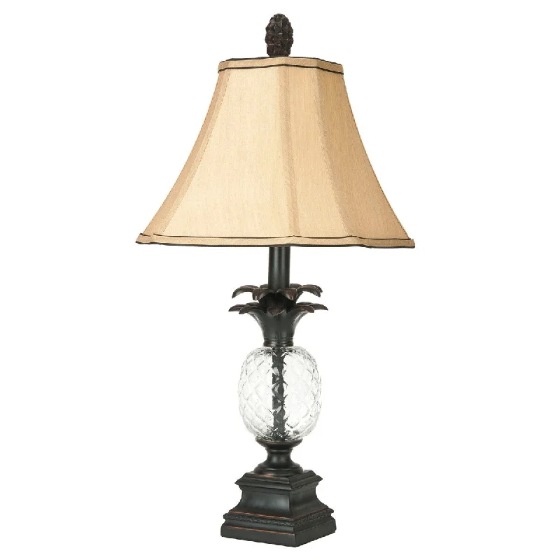 coastal style table lamps with nautical elements for beach housescoastal style table lamps with nautical elements for beach housesSAFAVIEH Lighting Annamaija 24-inch Black/ Clear Glass Pineapple Table Lamp - 11"x11"x24" - 11Wx11Dx24H