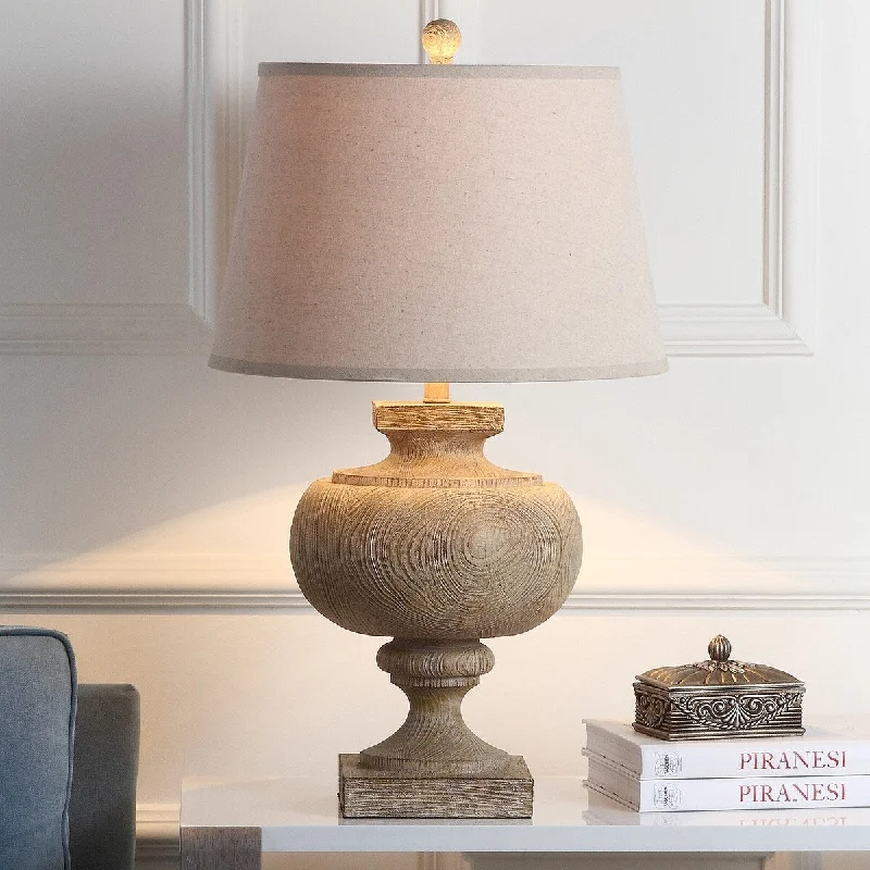 rustic farmhouse table lamps for cozy kitchensrustic farmhouse table lamps for cozy kitchensSAFAVIEH Lighting Calli 31-inch Wood LED Table Lamp - 18"x18"x31" - 18Wx18Dx31H