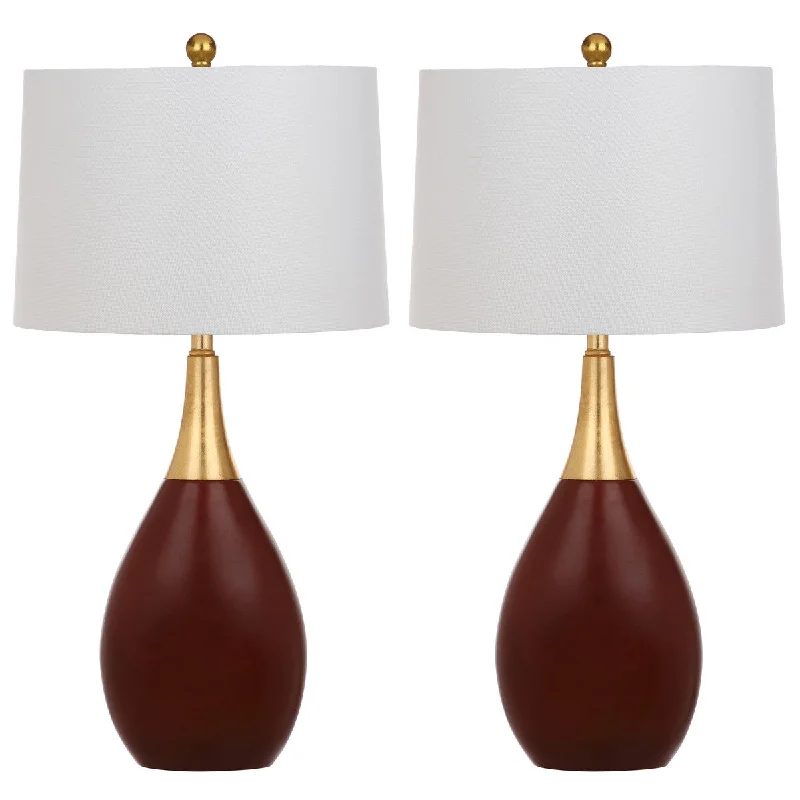 marble table lamps with a luxurious veined pattern for high end decormarble table lamps with a luxurious veined pattern for high end decorSAFAVIEH Lighting Florane 27-inch Gold/ Walnut Brown Table Lamp - 15"x15"x27.5" - 15Wx15Dx28H