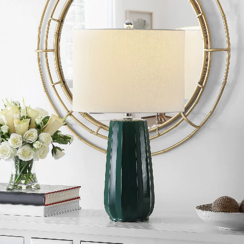 rustic farmhouse table lamps for cozy kitchensrustic farmhouse table lamps for cozy kitchensSAFAVIEH Lighting Gerta 25-inch Ceramic LED Table Lamp - 14" W x 14" L x 24.5" H - 14Wx14Dx25H