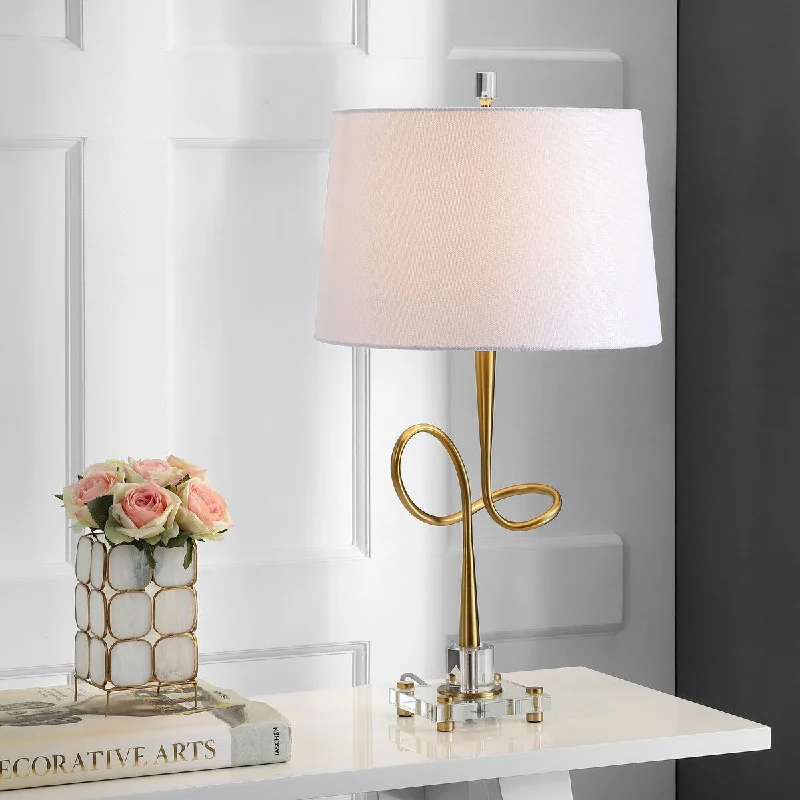 bohemian table lamps with colorful patterns for eclectic bedroomsbohemian table lamps with colorful patterns for eclectic bedroomsSAFAVIEH Lighting Klari 30-inch Gold/ Crystal LED Table Lamp - 16"x16"x30.25" - 16Wx16Dx30H