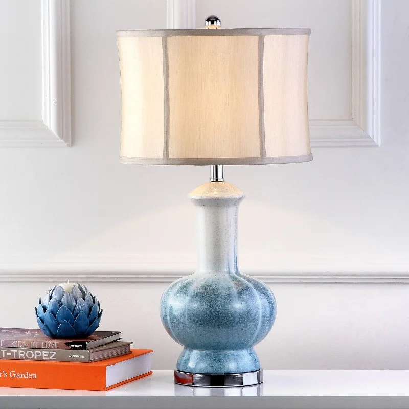 modern minimalist table lamps for contemporary living roomsmodern minimalist table lamps for contemporary living roomsSAFAVIEH Lighting Rosaleen 29-inch Glazed Ceramic Table Lamp - 14.5"x14.5"x28" - 15Wx15Dx28H